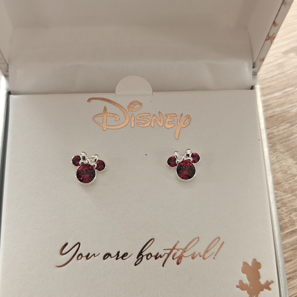 Kohl's Red and Silver Mickey Mouse Stud Earrings